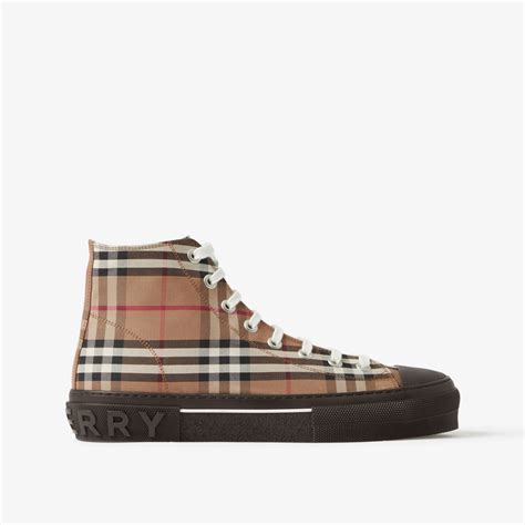 burberry shoe high top|check cotton high top sneakers.